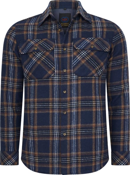 Mario Russo Overshirt - Overhemd Heren - Vest - 100% Katoen - M - Navy