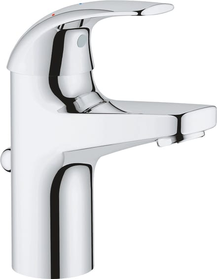 GROHE QuickFix Start Curve Wastafelkraan - EcoJoy - met waste - chroom - Waterbesparend