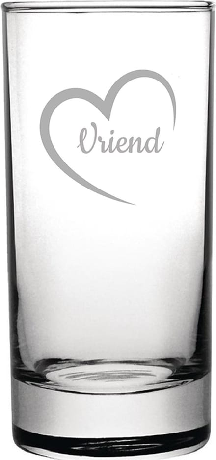 Gegraveerde Longdrinkglas 28,5cl Vriend met hartje