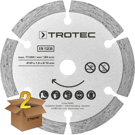 TROTEC Cirkelzaagbladen-set 2 diamant Ø 89 mm, 2-delig