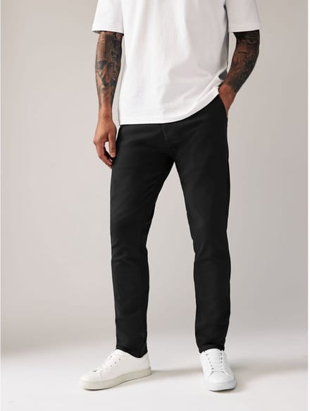 Next - Heren - Skinny-fit stretchchino - Zwart