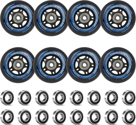 Set van 8 Inline Skate Wielen 72 mm met ABEC 9 Kogellagers voor Onderhoud en Upgrade