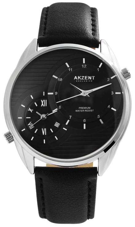 AKZENT Herenhorloge imitatieleer Reda, Mineralglas