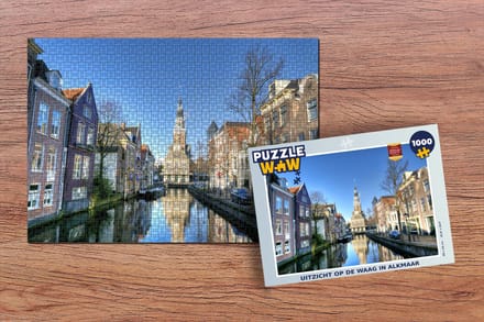 Puzzel Alkmaar - Uitzicht - Gracht - Legpuzzel - Puzzel 1000 stukjes volwassenen