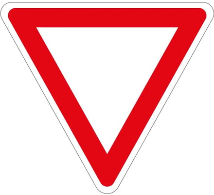 Voorrang verlenen bord - B6 | gecoat dibond materiaal | 15 cm