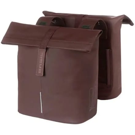 Basil City - Dubbele Fietstas - 32 liter - Waterafstotend - Reflectiedetails - Roasted brown