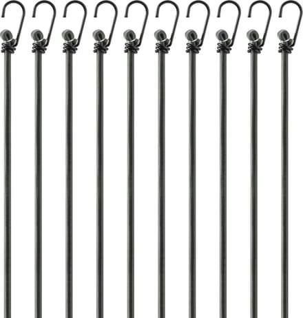 Rubberen spanner haken - 12 x expanders, fiets bagagedrager spankabels, bungee-koord legergroen snelbinder fiets