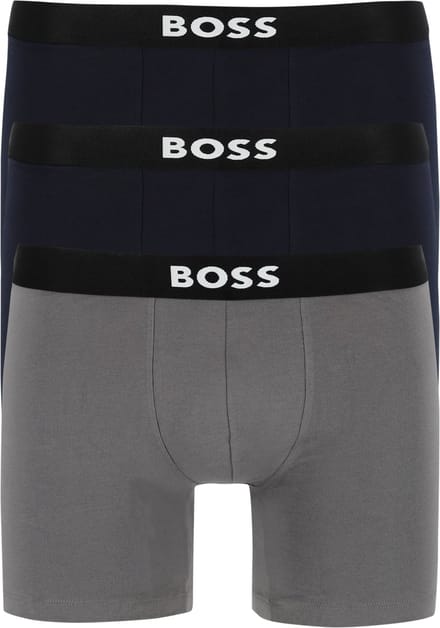 HUGO BOSS ONE boxer briefs (3-pack) - heren boxers normale lengte - donkerblauw en grijs