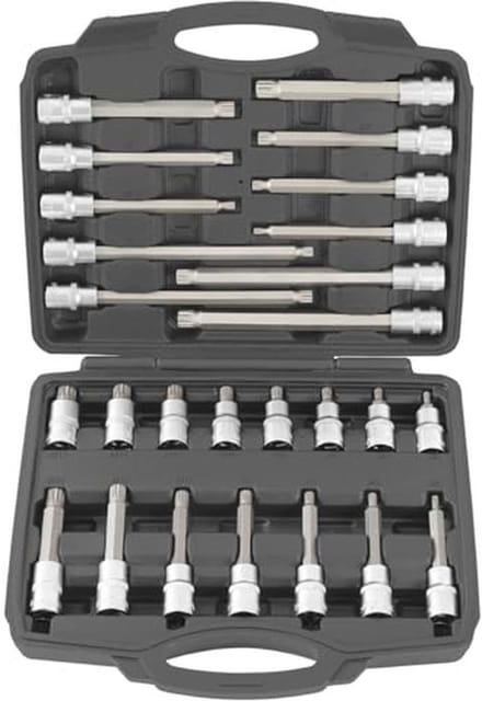 Steeksleutelset 1/2 inch 12-kant dopsleutels 26-delig voor veelzijdig gebruik