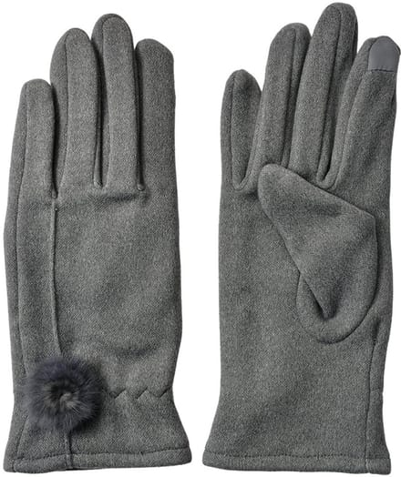 Clayre & Eef Handschoenen Winter 9x23 cm Grijs Polyester