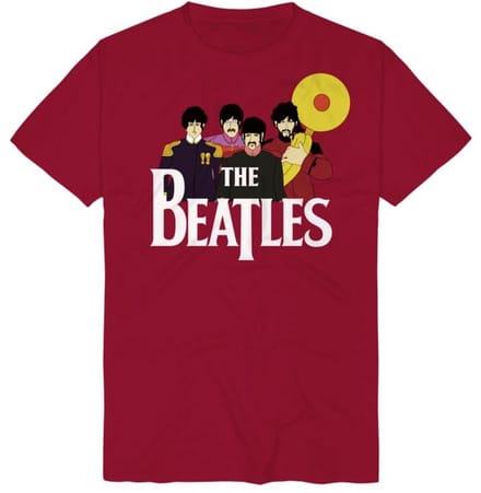 Beatles Yellow Submarine Band Heren T-shirt - rood - L