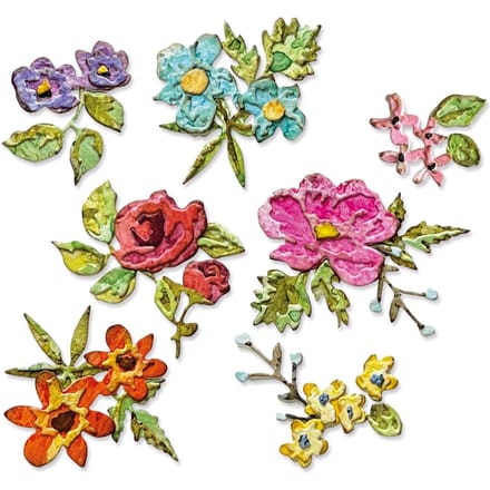Sizzix Thinlits ponssjabloon "Brushstroke Flowers Mini by Tim Holtz"
