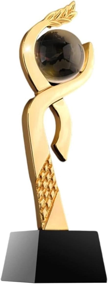 Gouden Trofee - Competitie Prijs - Prestaties Belonen - Gepersonaliseerde Gravering - 30 cm Hoog - Goud