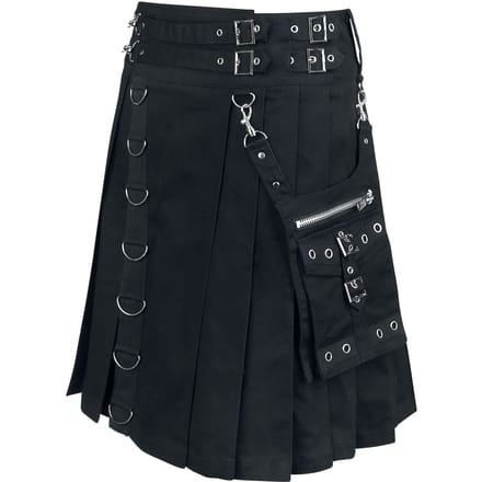 Heartless - Gothic Midirok - Calle Kilt - M - voor Mannen - zwart