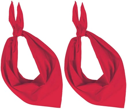 2x Zakdoek bandana rood - hoofddoekjes