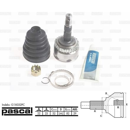 Homokineet reparatie set, aandrijfas PASCAL G1X032PC