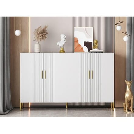 ModernLuxe Dressoir 160x35x100cm - 4 deuren - spaanplaat - Wit