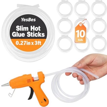 Set van 10 lange mini lijmstokrollen voor lijmpistool - 3 ft x 0,7 cm