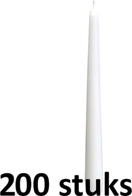 200 stuks dinerkaarsen wit 245/23 (7 uur)