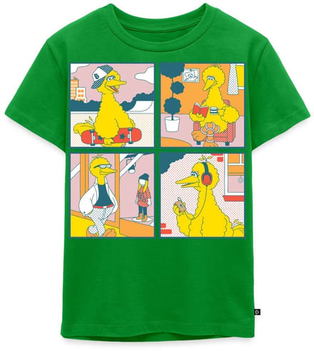 Sesamstraat Bibo Striptegels Premium T Shirt Kinderen