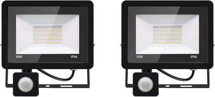 2 Stuks LED Buitenlamp met Bewegingsmelder 30W Warmwit IP66