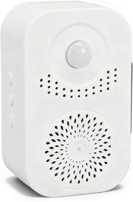 Deurbel met sensor - Welkomstmelder - Gasten verwelkomen - Opneembare stem - 12 x 7 x 5 cm - Wit