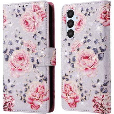 Mocaa Samsung A54 Glossy Floral Series Bookcase Roze