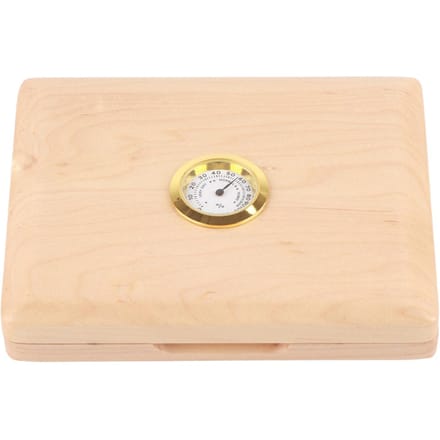 Saxofoon Klarinet Riet Etui Massief Hout 5 Rietjes Houder Opbergdoos met Hygrometer Houtkleur beige