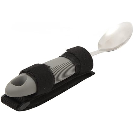 Sangle Cuillère Adaptative Manche Manchette Forme Ondulée Acier Inoxydable Aides à l'Alimentation Cuillère pour Parkinson Arthrite black