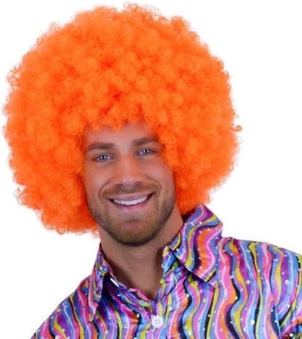 Witbaard Pruik Super Afro Unisex Oranje One-size