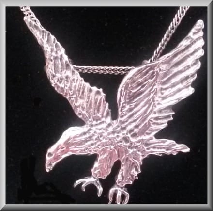 Fraaie  grote hanger van een adelaar, van echt zilver