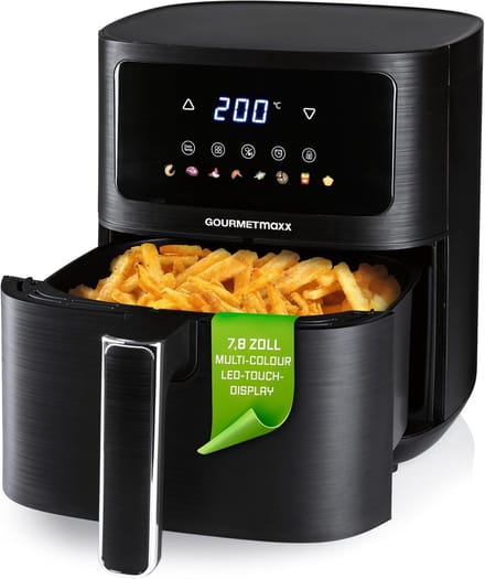 Heteluchtfriteuse - Airfryer Mini Oven - Vetarm Koken - 6 Functies 8 Programma's - 45 Liter - Mat Zwart