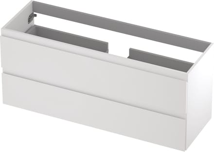 INK® wastafelonderkast 2 laden greeploos gelakt 120x40x52cm, mat wit