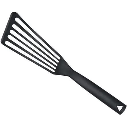 Triangle Hittebestendige Nylon Spatel met Gleuven – 32 cm – Zwart