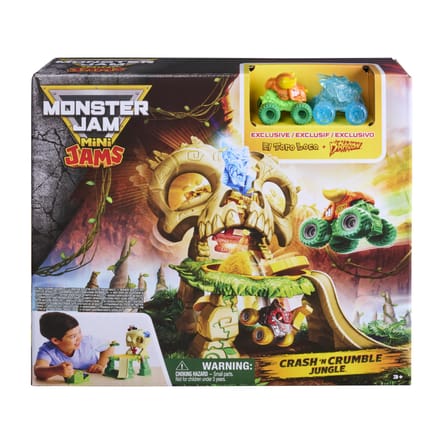 Spin Master monstertruck speelgoed Crash N Crumble Playset met mini trucks.