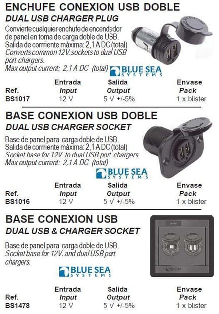 BSS Paneel 360 12V Stopcontact 15A/2X Usb 2.1A