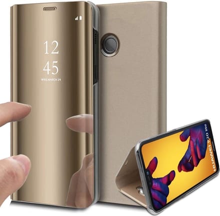 Hoesje geschikt voor Huawei P20 Lite - Book Case Spiegel Goud