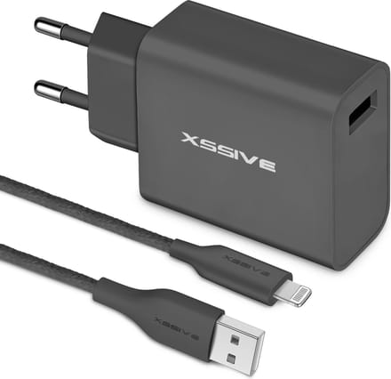 Oplaadsetje - 1 Meter - Geschikt voor iPhone 6 7 8 Plus SE - Inclusief Sterke Oplader Kabel