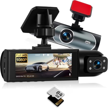 Dual Dashcam met 1080p Full HD en Interne Camera voor Volledige Bescherming