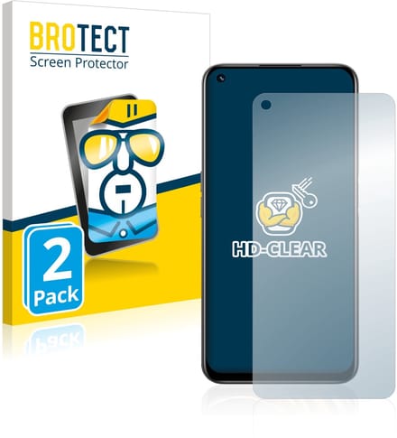 BROTECT - Screenprotector voor realme 8i - Folie Beschermfolie transparant 2 Stuks
