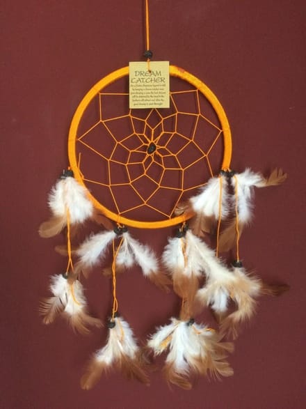 Dromenvanger / Dreamcatcher Ø18cm zonder kleintjes  - oranje