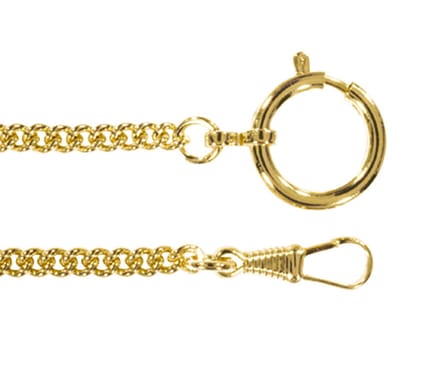 Zakhorloge ketting Verguld messing 30cm lang G