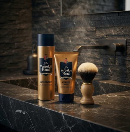 Vergulde Hand - 2x Aftershave Balsem-100 ml en 2x scheerschuim 250 ml &  een scheerkwast