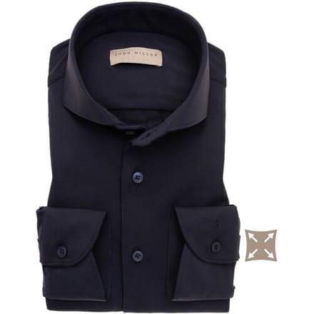 John Miller Overhemd Stretch Uni Cutaway Donker Blauw / male