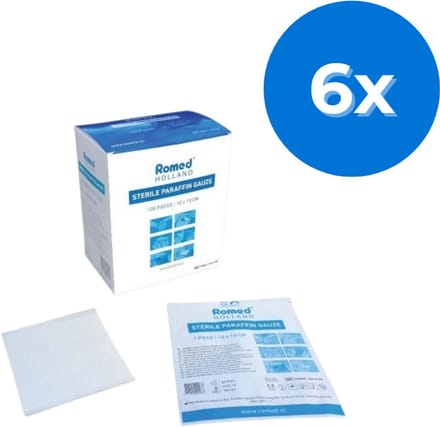 Romed paraffine gaasjes 10x10cm (600 stuks) - Set van 6 doosjes Romed