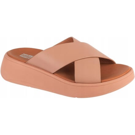 FitFlop Dames/Dames F-Mode Leren Flatform Sliders (Beige)