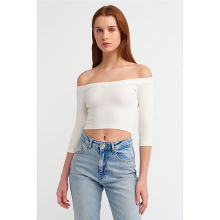 Dames Off-shoulder Cropped Blouse