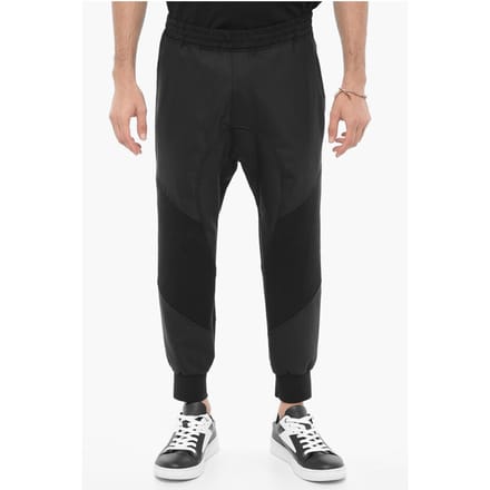 Slouch Fit Virgin Wool Blend Casual Broek in Zwart