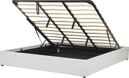 DINAN - Tweepersoonsbed - Lichtgrijs - 180 x 200 cm - Polyester