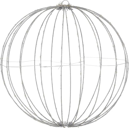 Luca Lighting Kerstverlichting Bal met Klassiek Witte LED Lampjes - Ø50 cm - Zilver